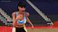 Sportlerin Startpose mit Block