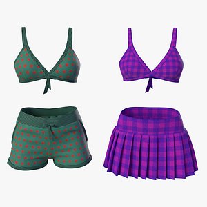 Bra end shorts end skirt