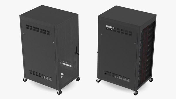 modelo 3d Rack de servidor completo de pie negro - TurboSquid 1845179