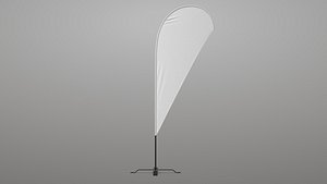 Collection Banners 3v with Stands 5 in 1 PBR 3D model