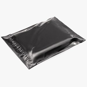 3D Poly Mailer Plastic Bag Black Closed model