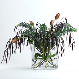 3d realistic tulips flowers