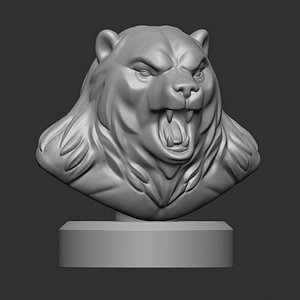3D Bear Bust 3D Print model model