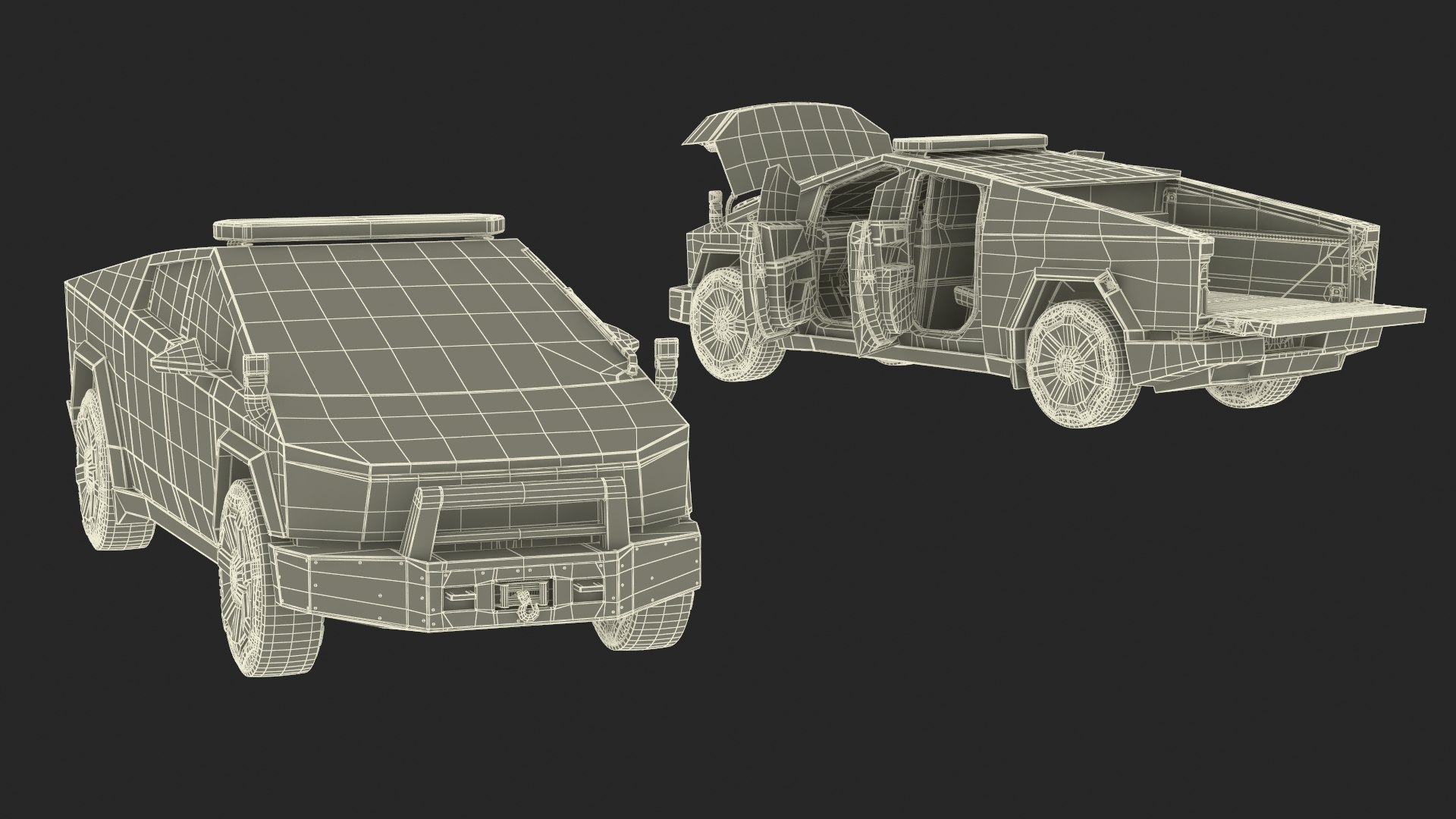 Tesla Cybertruck Police Car 3D model https://p.turbosquid.com/ts-thumb/QU/mIs0oZ/AX/teslacybertruckpolicecarc4dmodel054/jpg/1726021149/1920x1080/fit_q87/39833bfda66caf40abaf7e47fabc27ab72c51686/teslacybertruckpolicecarc4dmodel054.jpg