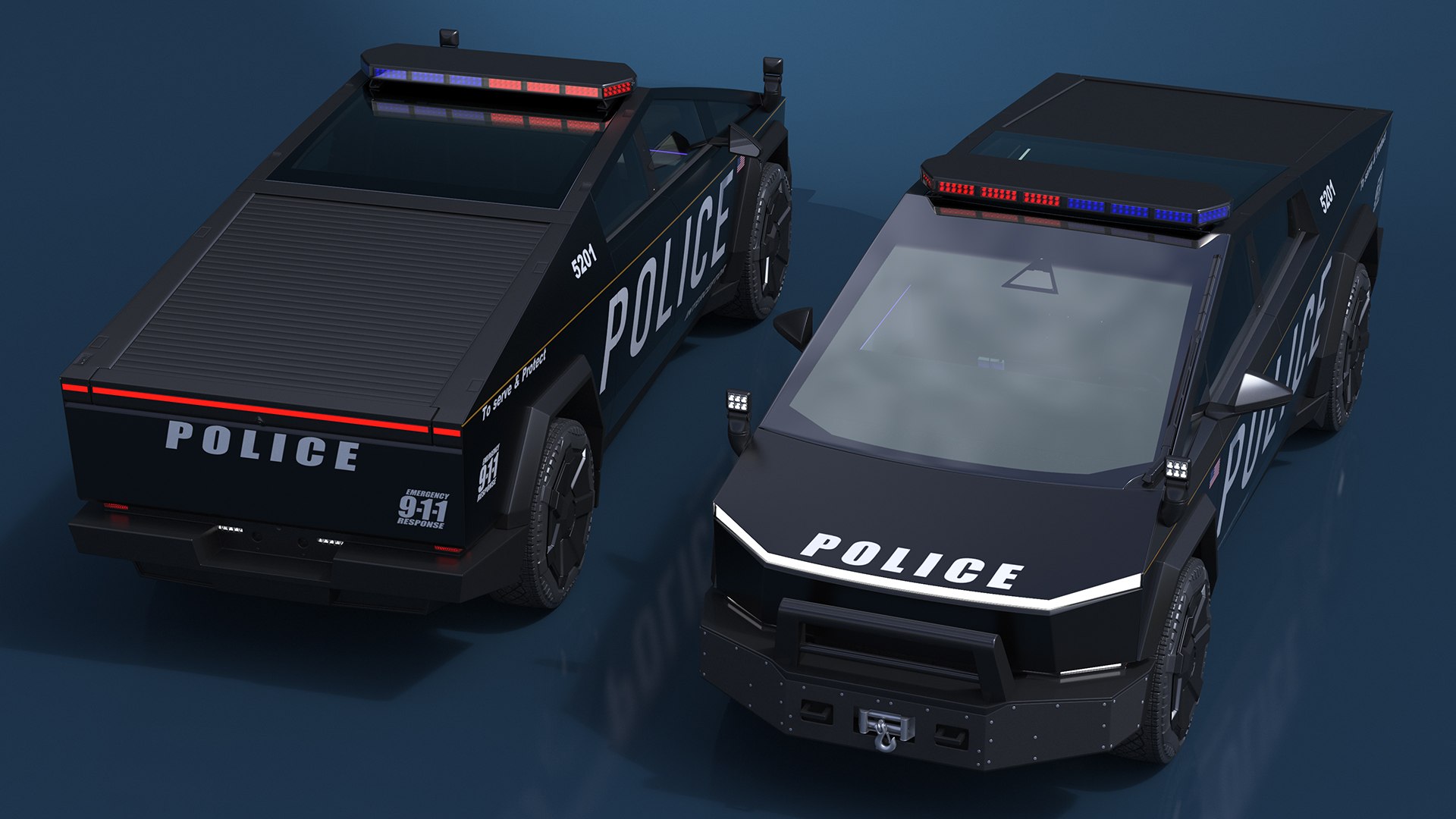 Tesla Cybertruck Police Car 3D model https://p.turbosquid.com/ts-thumb/QU/mIs0oZ/ni/teslacybertruckpolicecarc4dmodel012/jpg/1726020957/1920x1080/fit_q87/dbbc756947184914df468b51062fcbe214af4873/teslacybertruckpolicecarc4dmodel012.jpg
