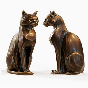 Stylized Cat statuette 3d print model