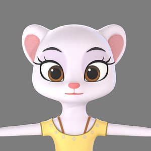 3D model cartoon weasel