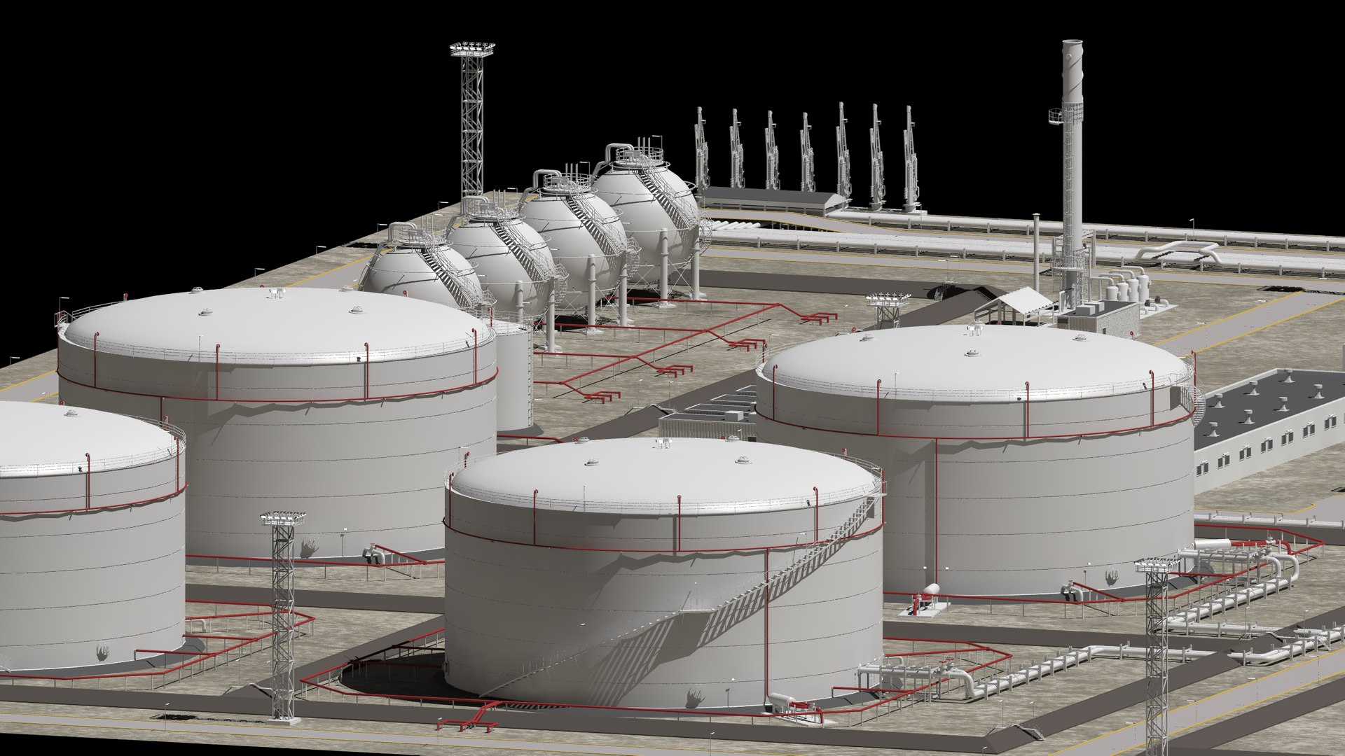 Oil Storage Facility 3D Model - TurboSquid 1570655