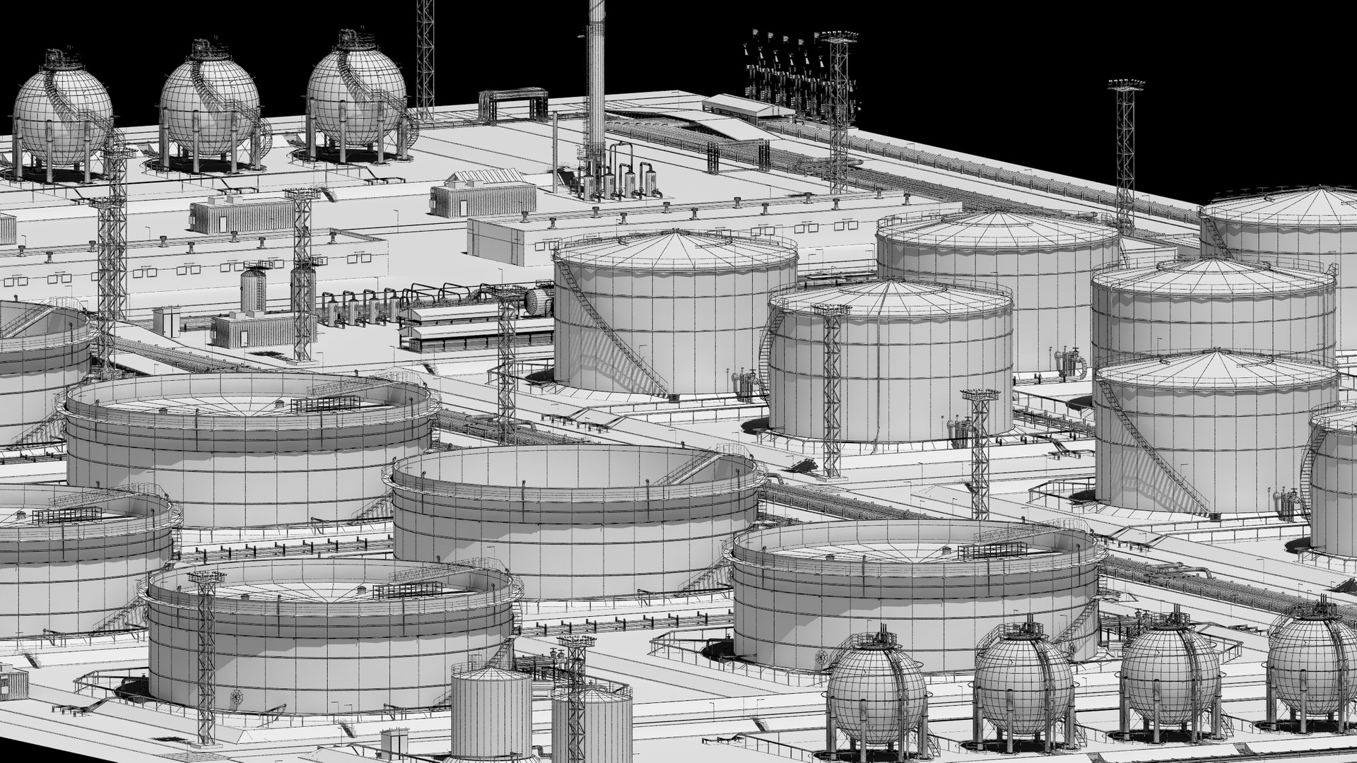 Oil Storage Facility 3D Model - TurboSquid 1570655