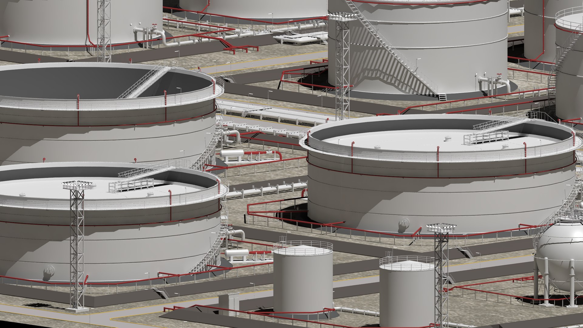 Oil Storage Facility 3D Model - TurboSquid 1570655
