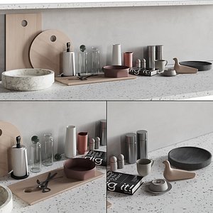 3D 066 Kitchen Decor Set Accessories 01 model