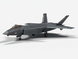 3D model ChengDu J-20 S Two Seater version Low-poly