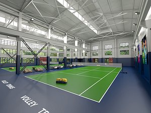 3D Indoor Tennis and Volley Court Industrial Sports Center
