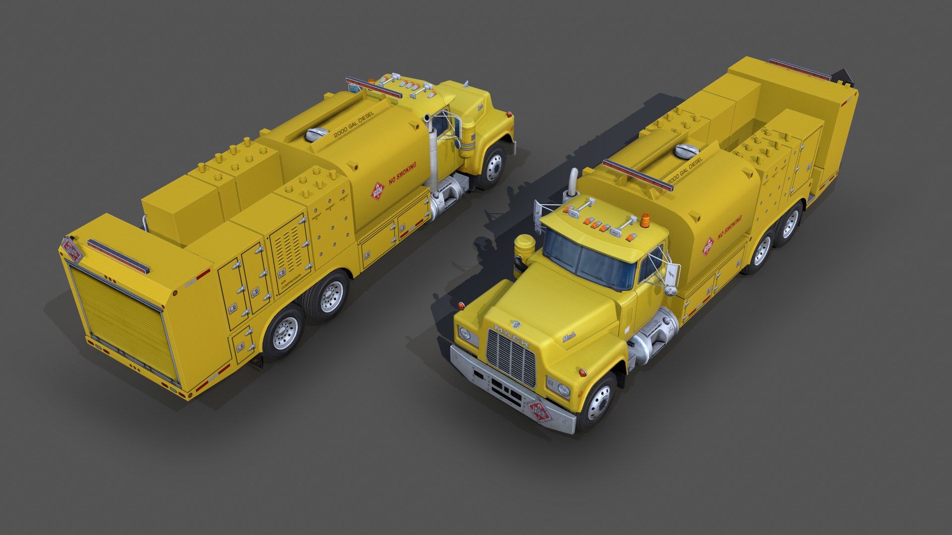 Mack R688T 1988 Fuel And Lube S02 3D Model TurboSquid 2112427