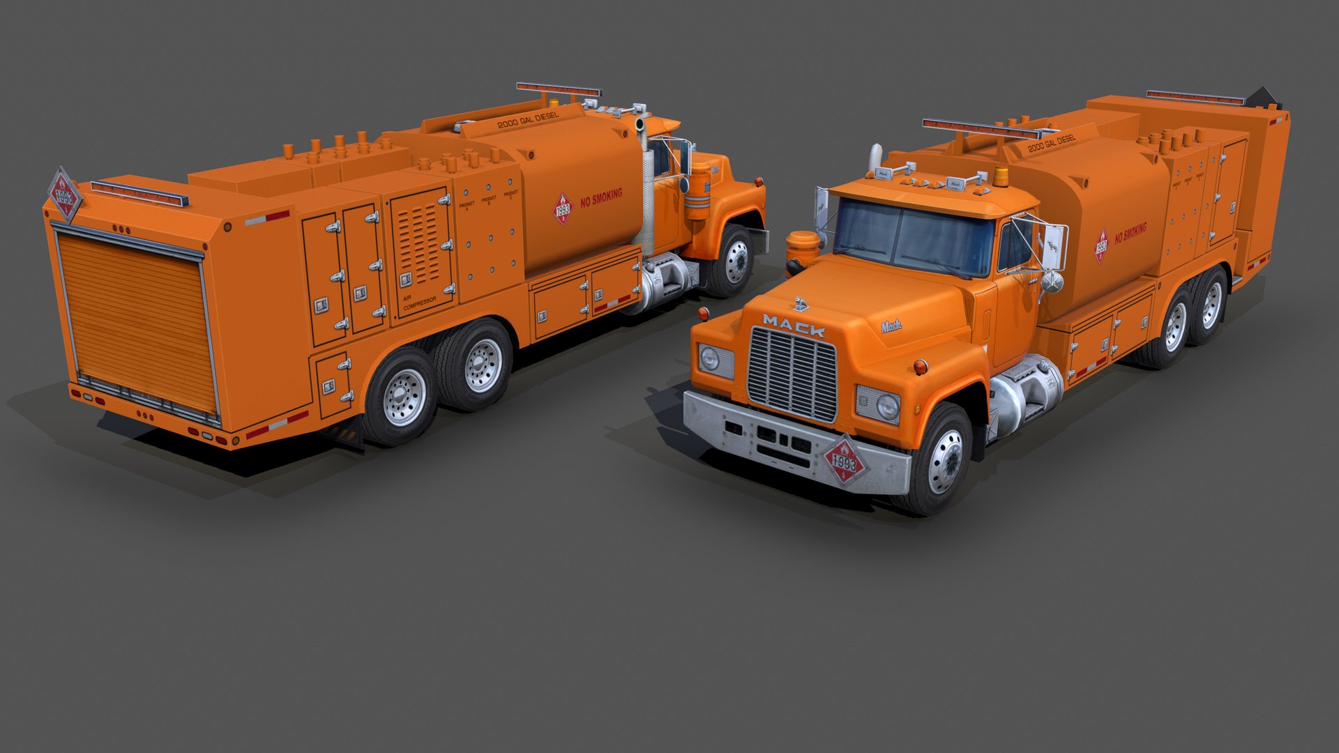 Mack R688T 1988 Fuel And Lube S02 3D Model - TurboSquid 2112427