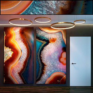 3D model wall panel set 64