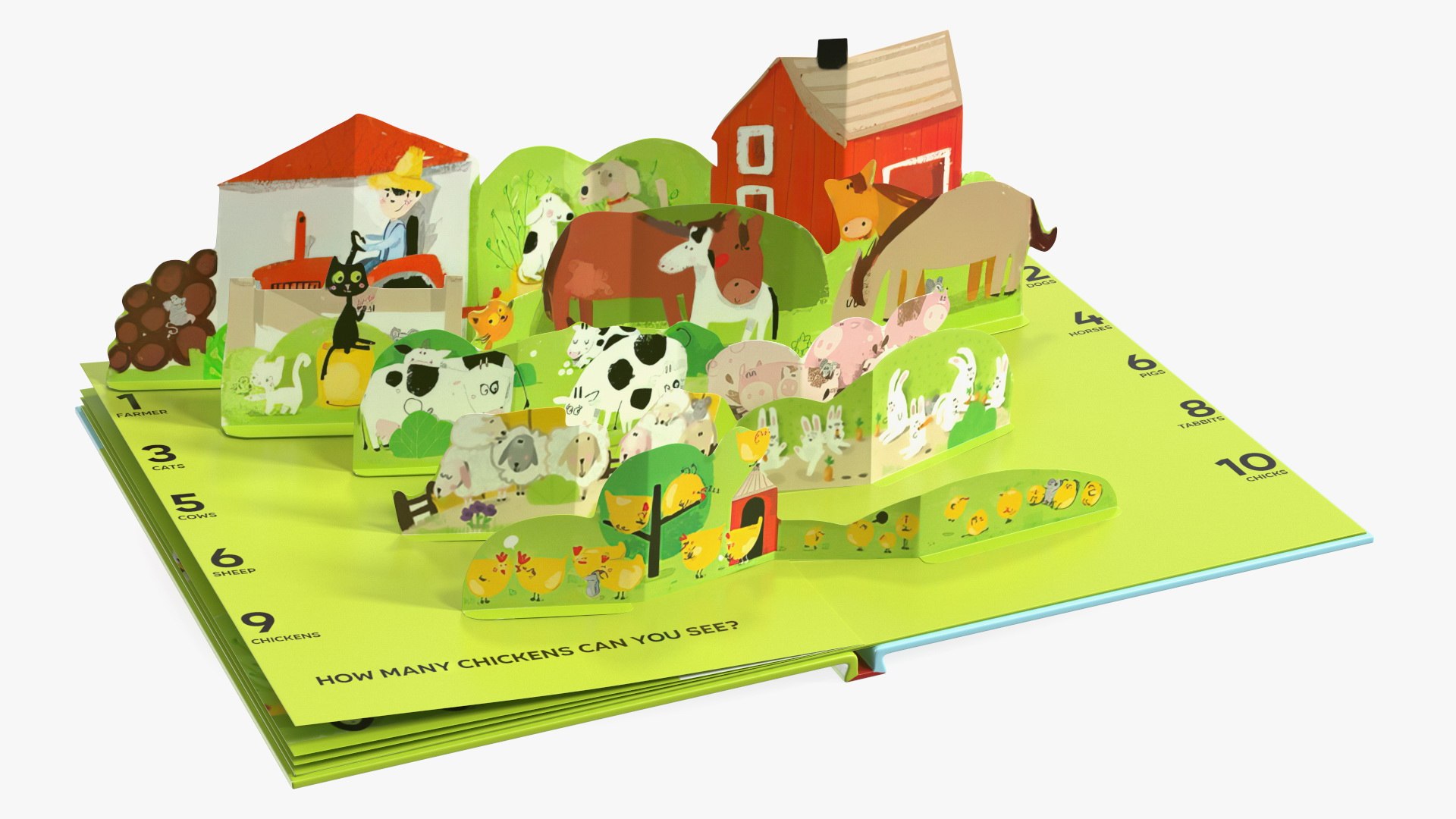 Open Children Pop Up Book About Farm 3D model preview