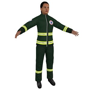 3D female paramedic model