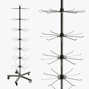 Store 7 Tier Spinner Display Rack for small packaged items 3D model