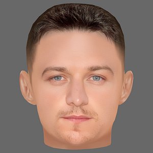 3D James McAvoy Head - Low poly head for game