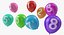 air balloons numbers 3D