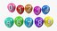 air balloons numbers 3D
