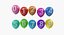 air balloons numbers 3D