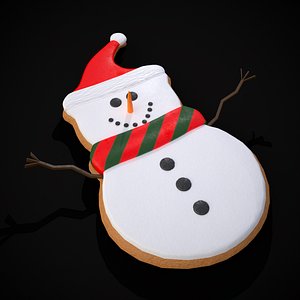 Adorable Snowman Christmas Cookie 3D model