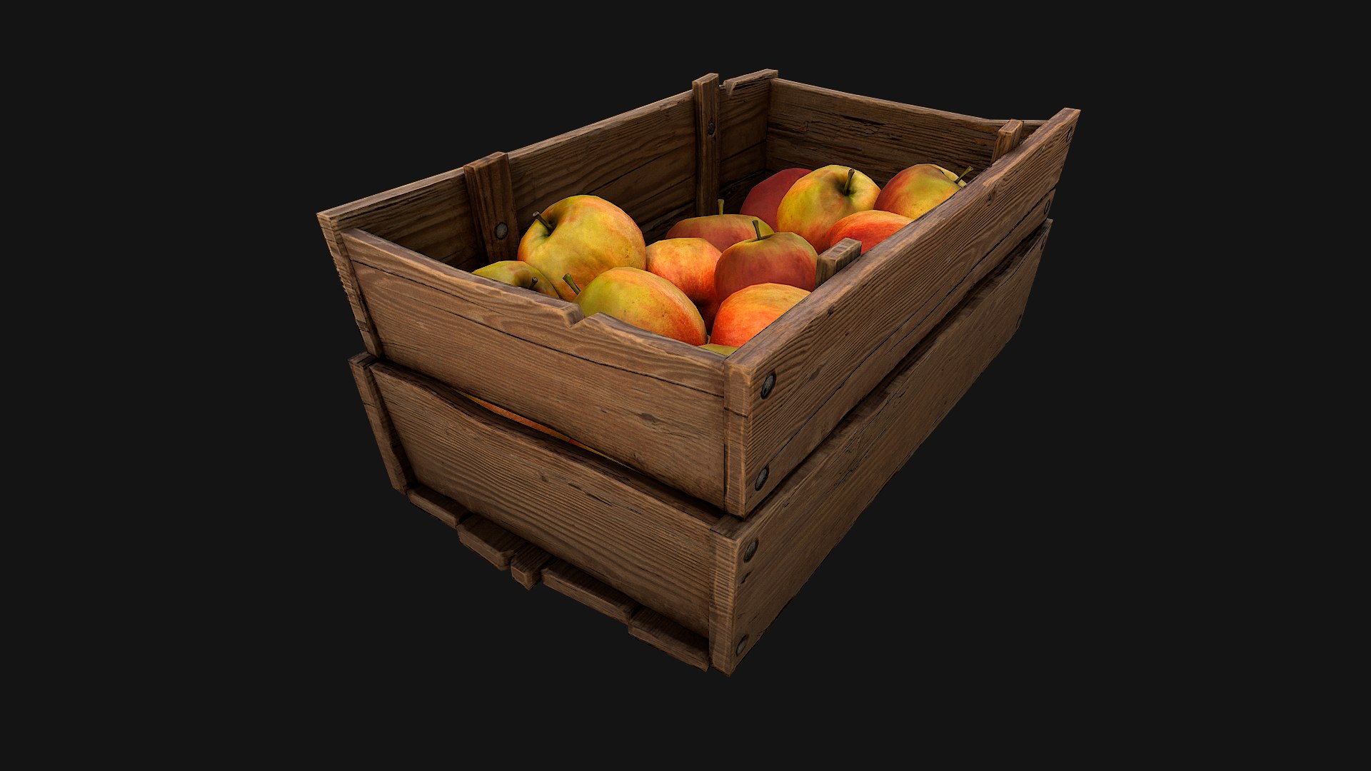 Apples Box Crate Stand model - TurboSquid 1914648