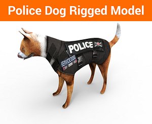 police german shepherd dog rigged model