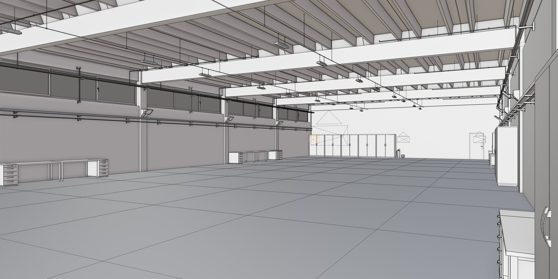 3D Hall Industrial Interior Model - TurboSquid 1705767