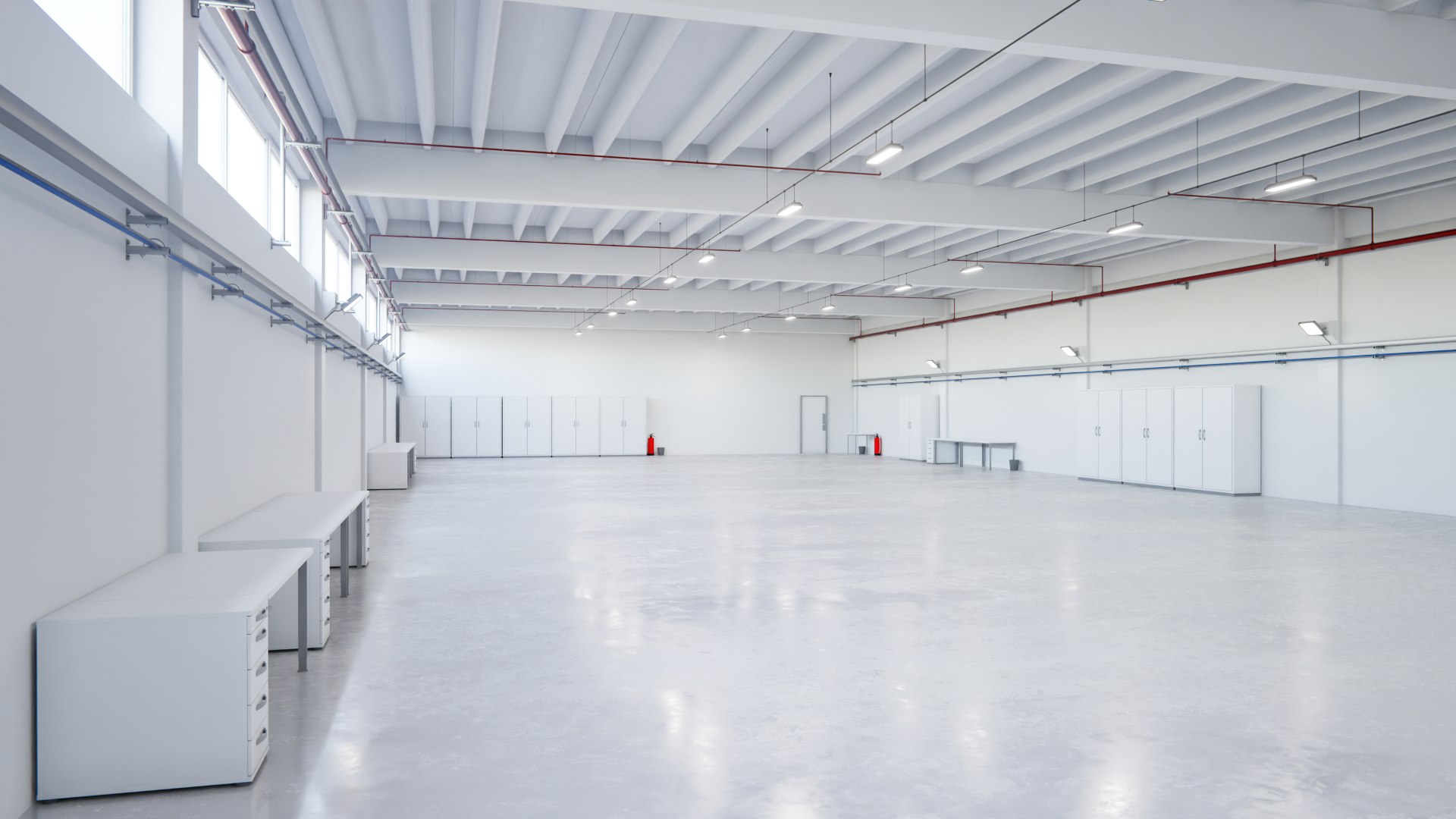 3D Hall Industrial Interior Model - TurboSquid 1705767
