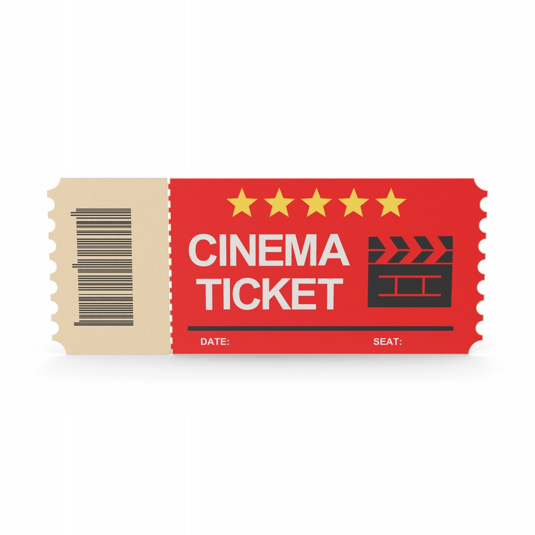 3D Red Cinema Ticket - TurboSquid 2026142