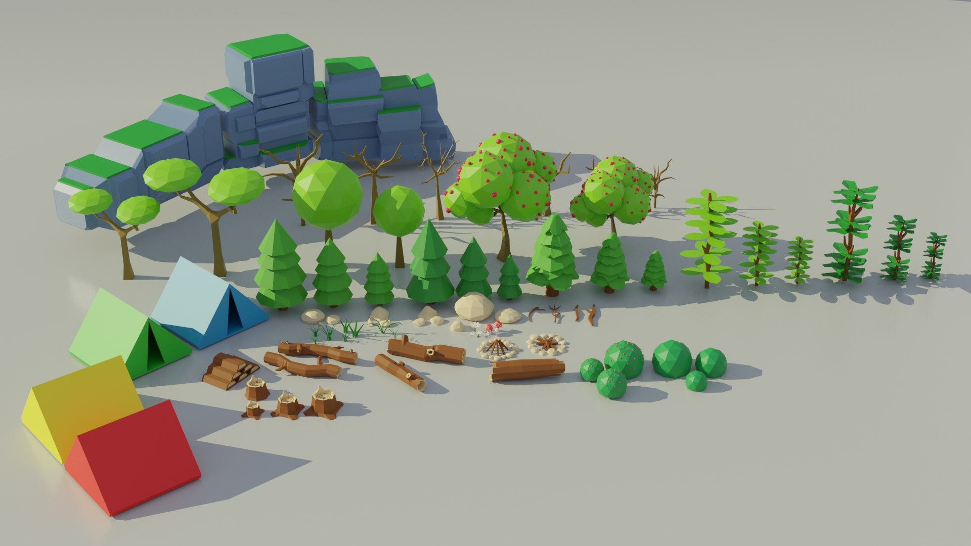 Small Natural Low Poly Pack model - TurboSquid 1757164