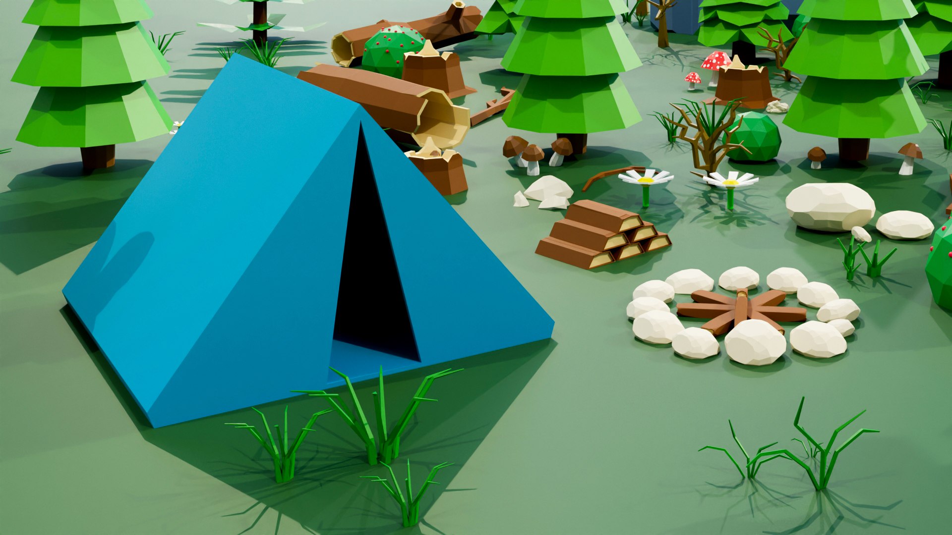 Small Natural Low Poly Pack model - TurboSquid 1757164