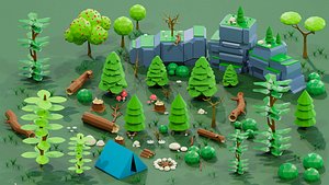 Small Natural Low Poly Pack model