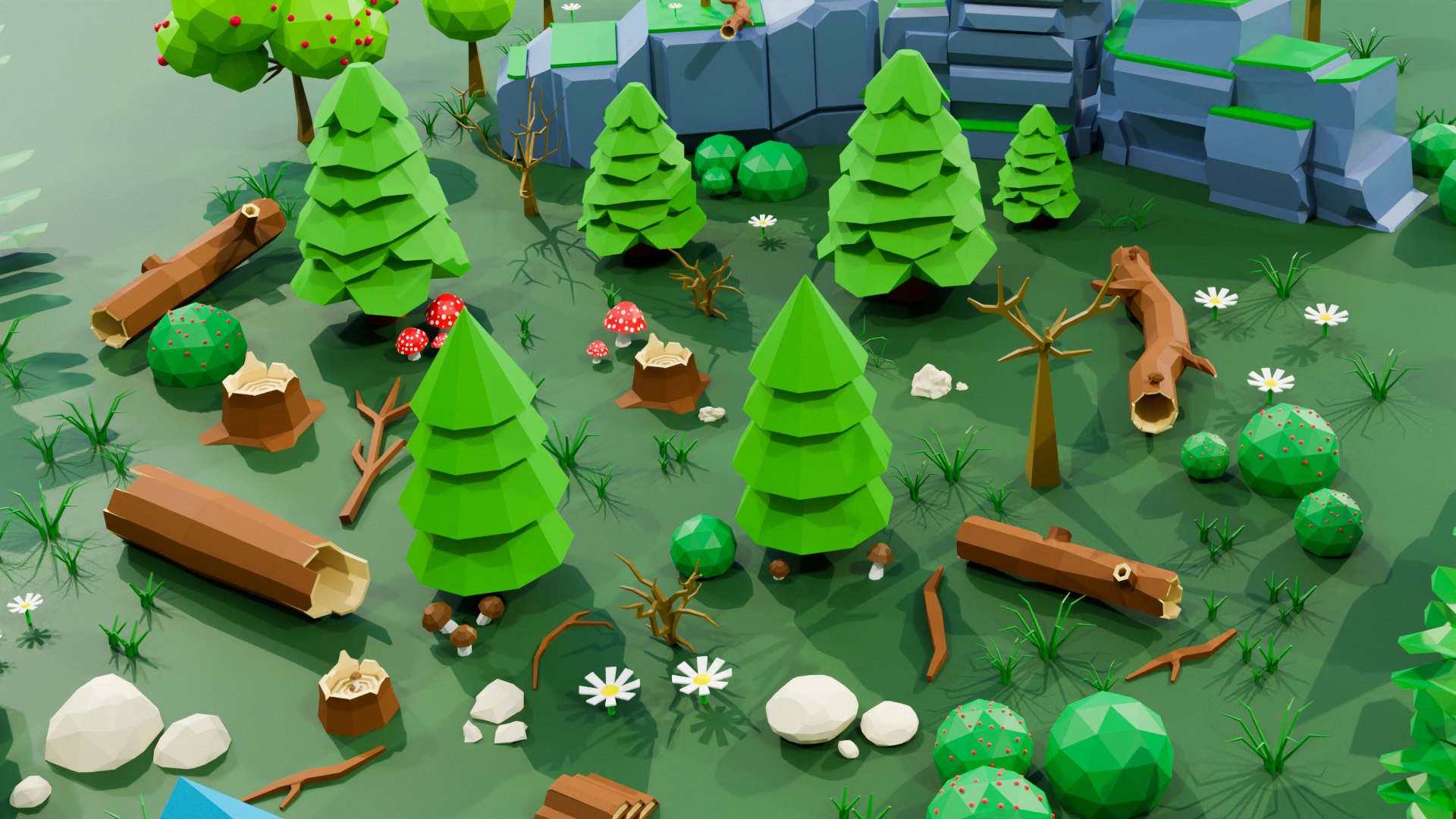 Small Natural Low Poly Pack model - TurboSquid 1757164