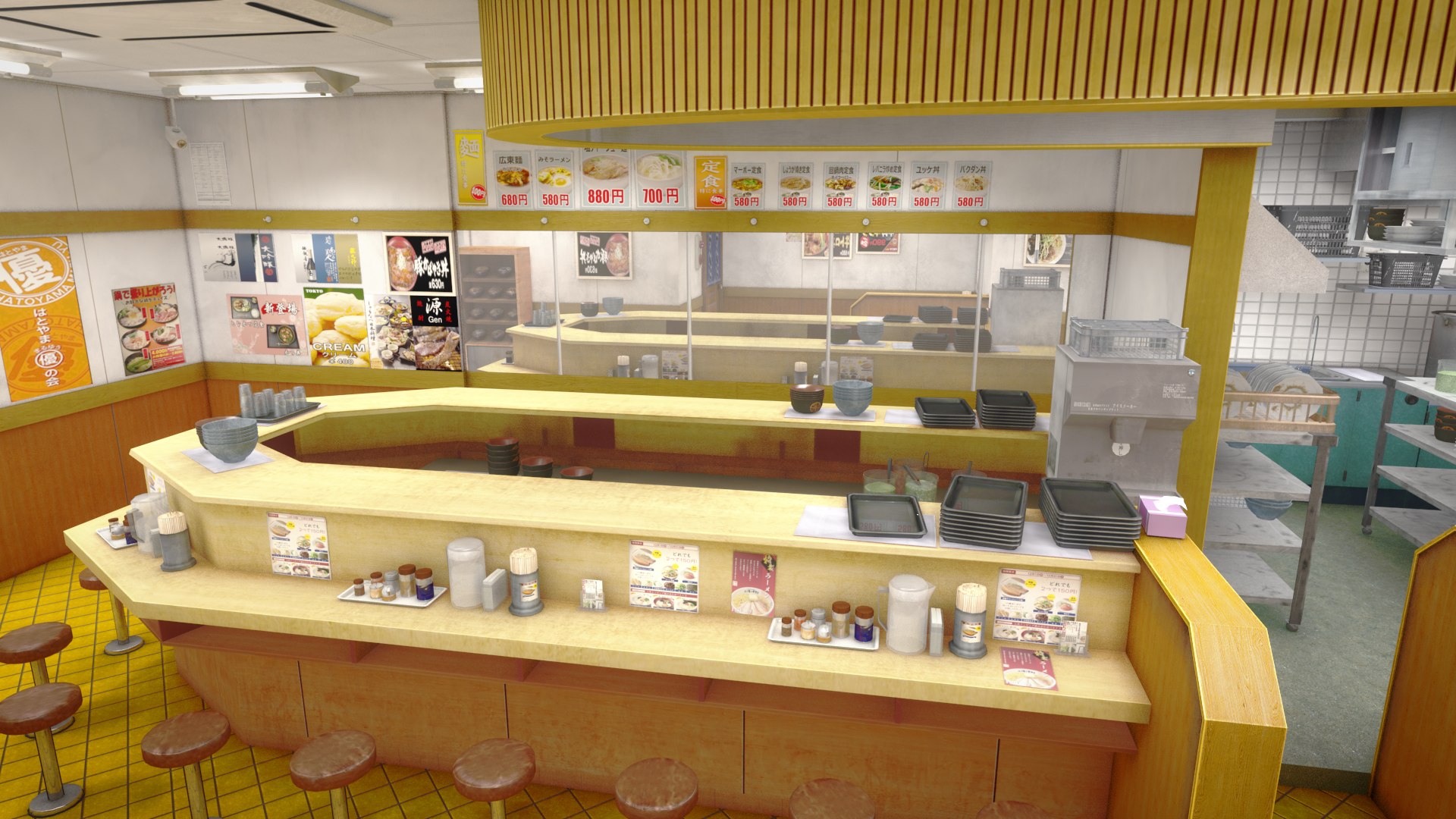 Japanese Rice Bowl Restaurant 3D Model TurboSquid 2298276