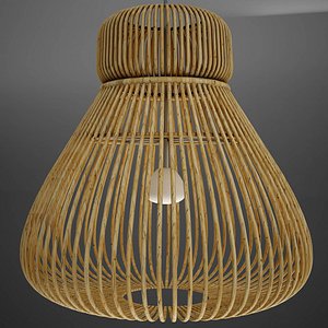 Lamp Wicker Basket HD 3D model