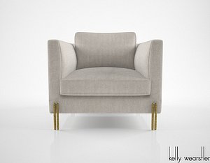 kelly wearstler melange club chair 3d model