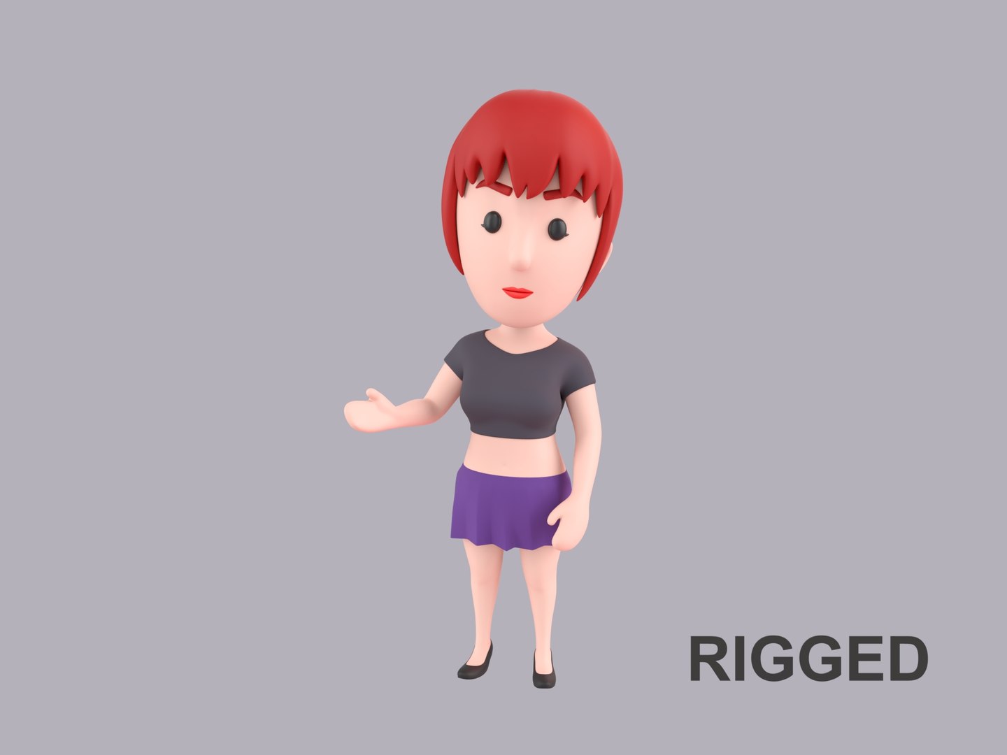 Cartoon Female Character Rigged 058 Model - TurboSquid 2379257