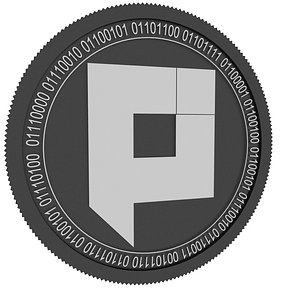 pixel pxl black coin 3D