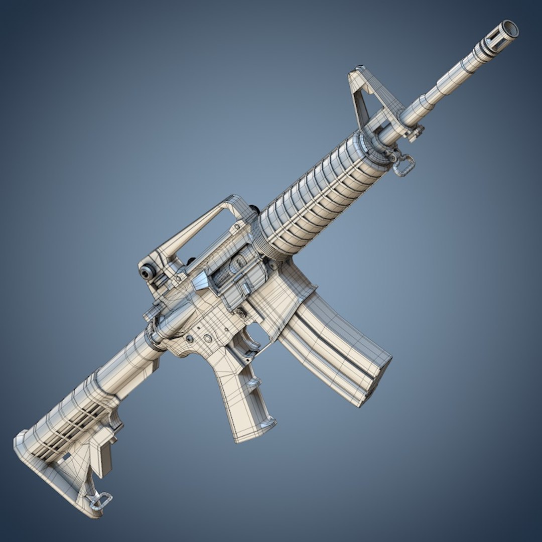 m4a1 assault rifle 3d obj