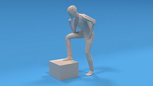 thinking kid 3D model
