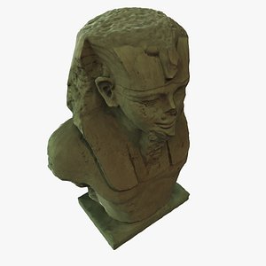 egiptian head sculpture 3d model