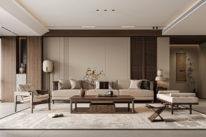 3D modern living room model