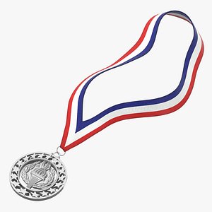 3D olympic style medal silver model