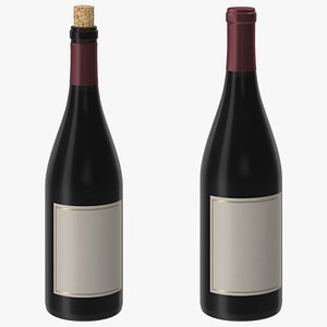 3d pinot noir bottle open model