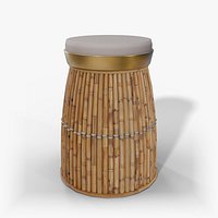 Coconut Bamboo Bar Stool - Tropical Rattan Stool