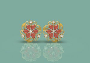 Gold Tops Earring - 0019 model